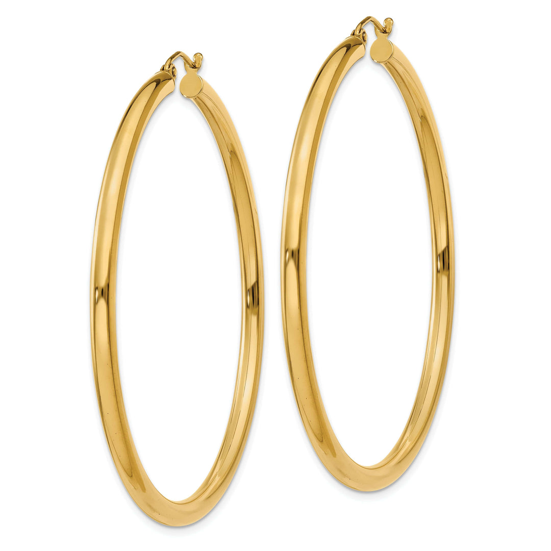 Lovely Rita's Earrings 14k Yellow Gold 3MM Light Tube Hoop Earrings