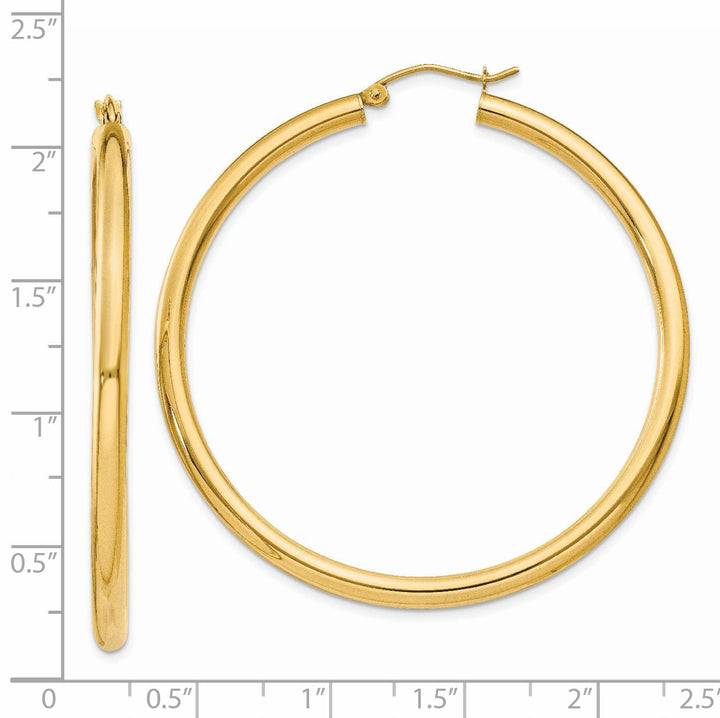 Lovely Rita's Earrings 14k Yellow Gold 3MM Light Tube Hoop Earrings