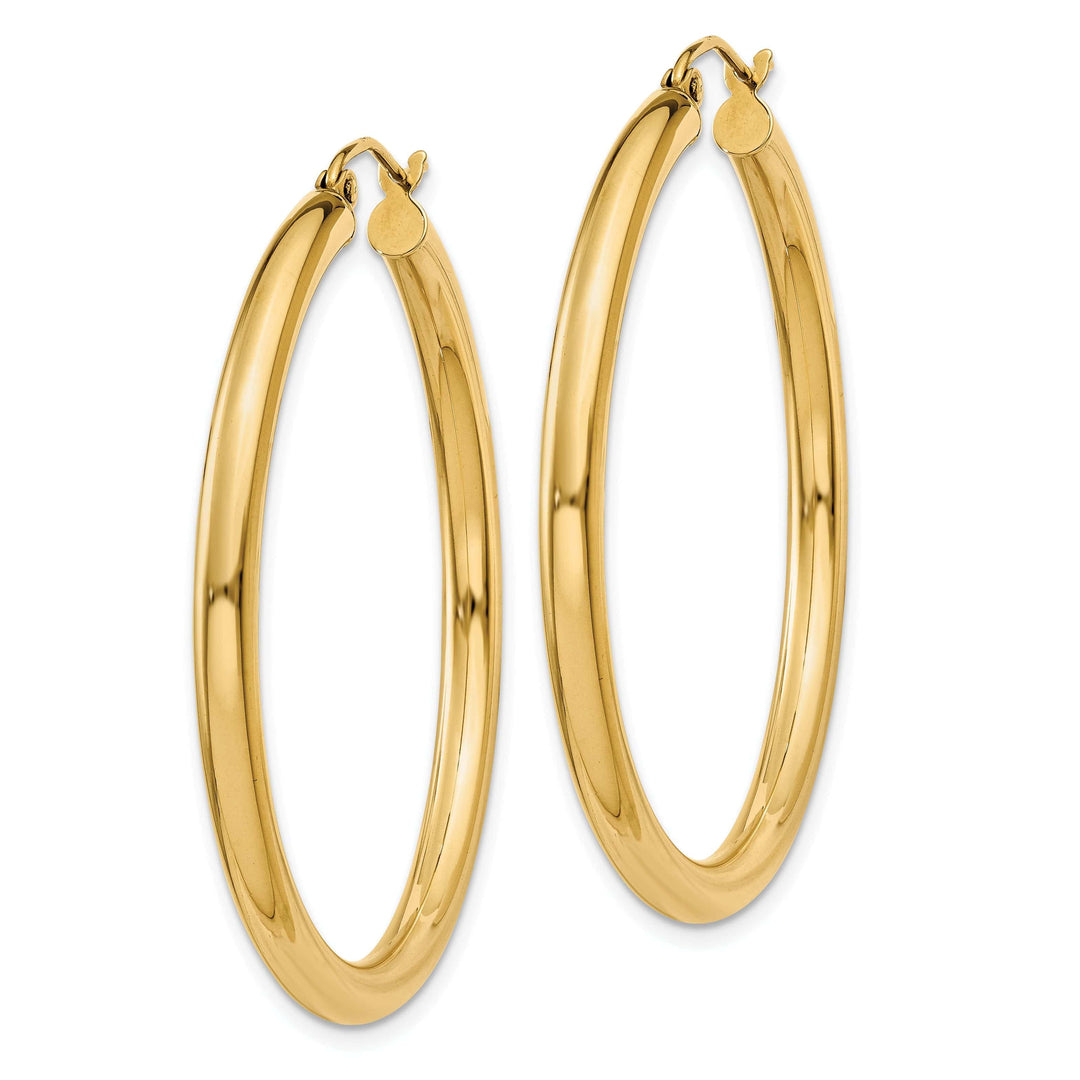 Lovely Rita's Earrings 14k Yellow Gold 3MM Light Tube Hoop Earrings