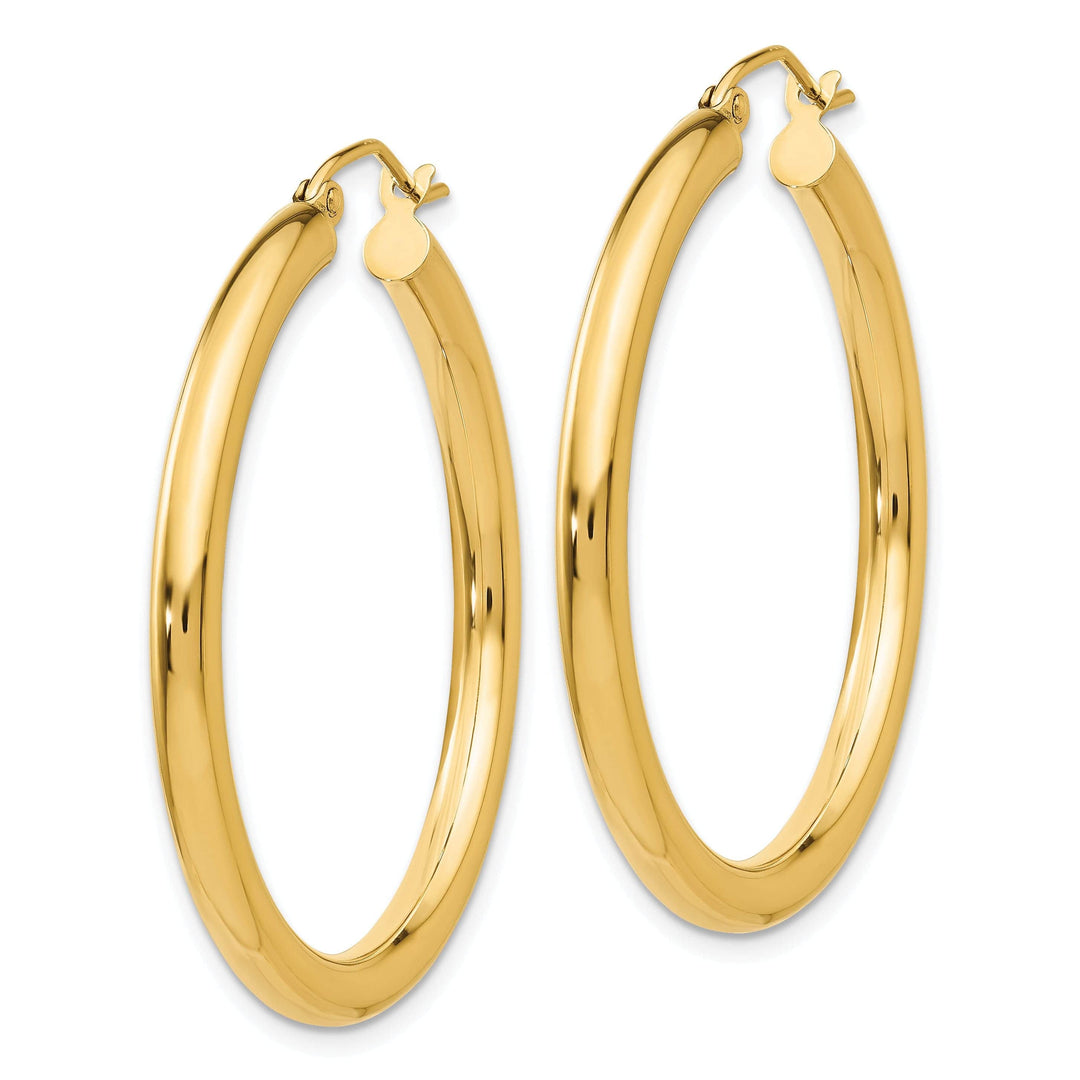 Lovely Rita's Earrings 14k Yellow Gold 3MM Light Tube Hoop Earrings