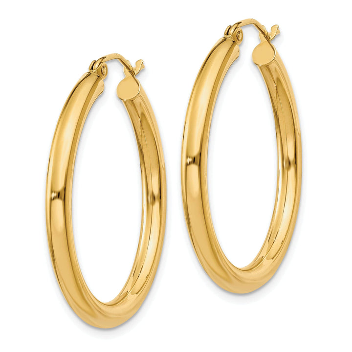 Lovely Rita's Earrings 14k Yellow Gold 3MM Light Tube Hoop Earrings