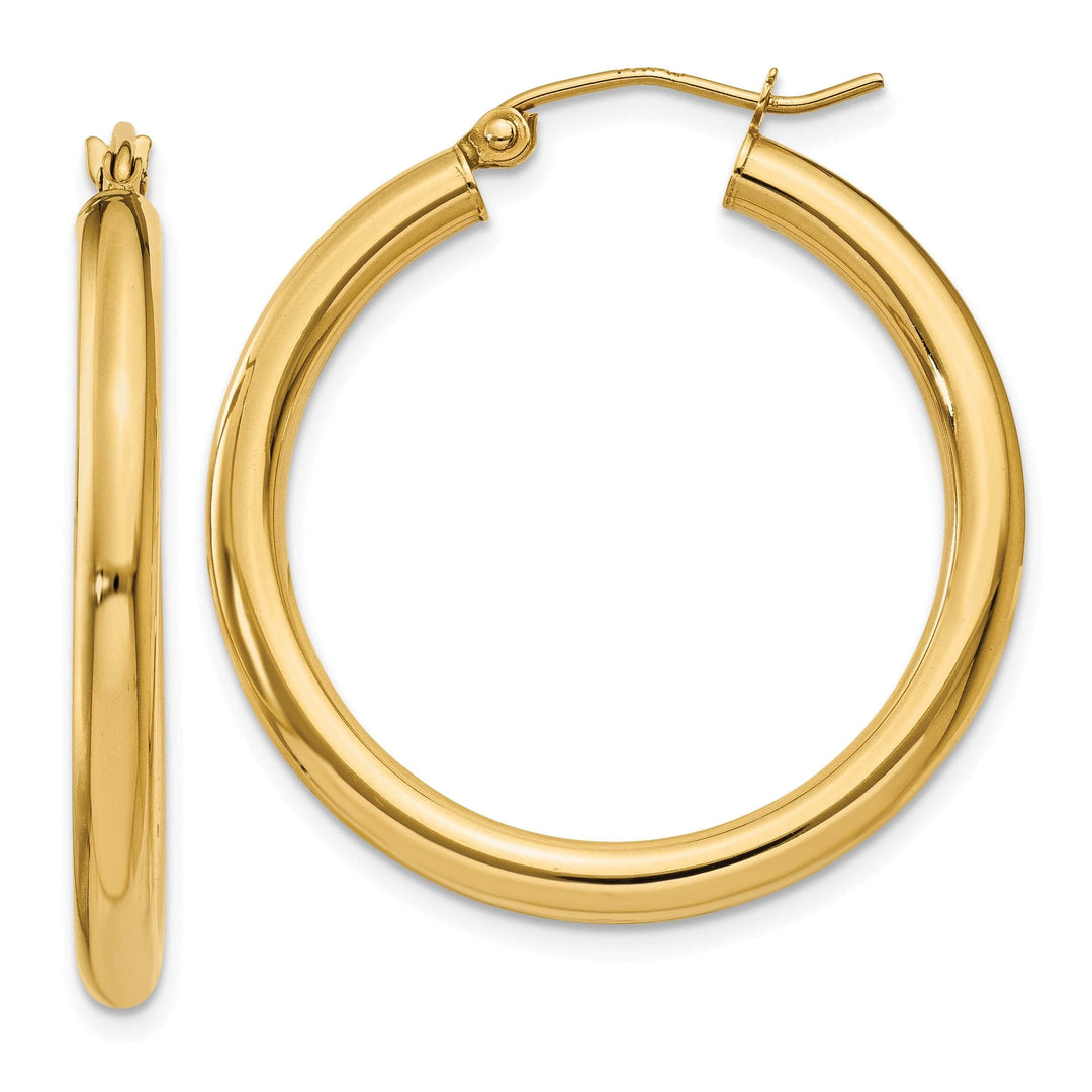 Lovely Rita's Earrings 14k Yellow Gold 3MM Light Tube Hoop Earrings