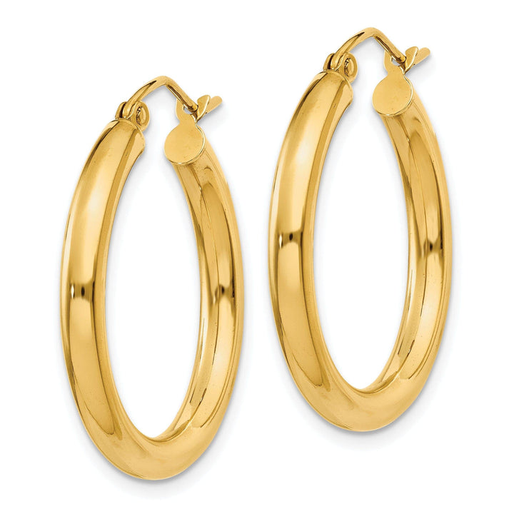 Lovely Rita's Earrings 14k Yellow Gold 3MM Light Tube Hoop Earrings