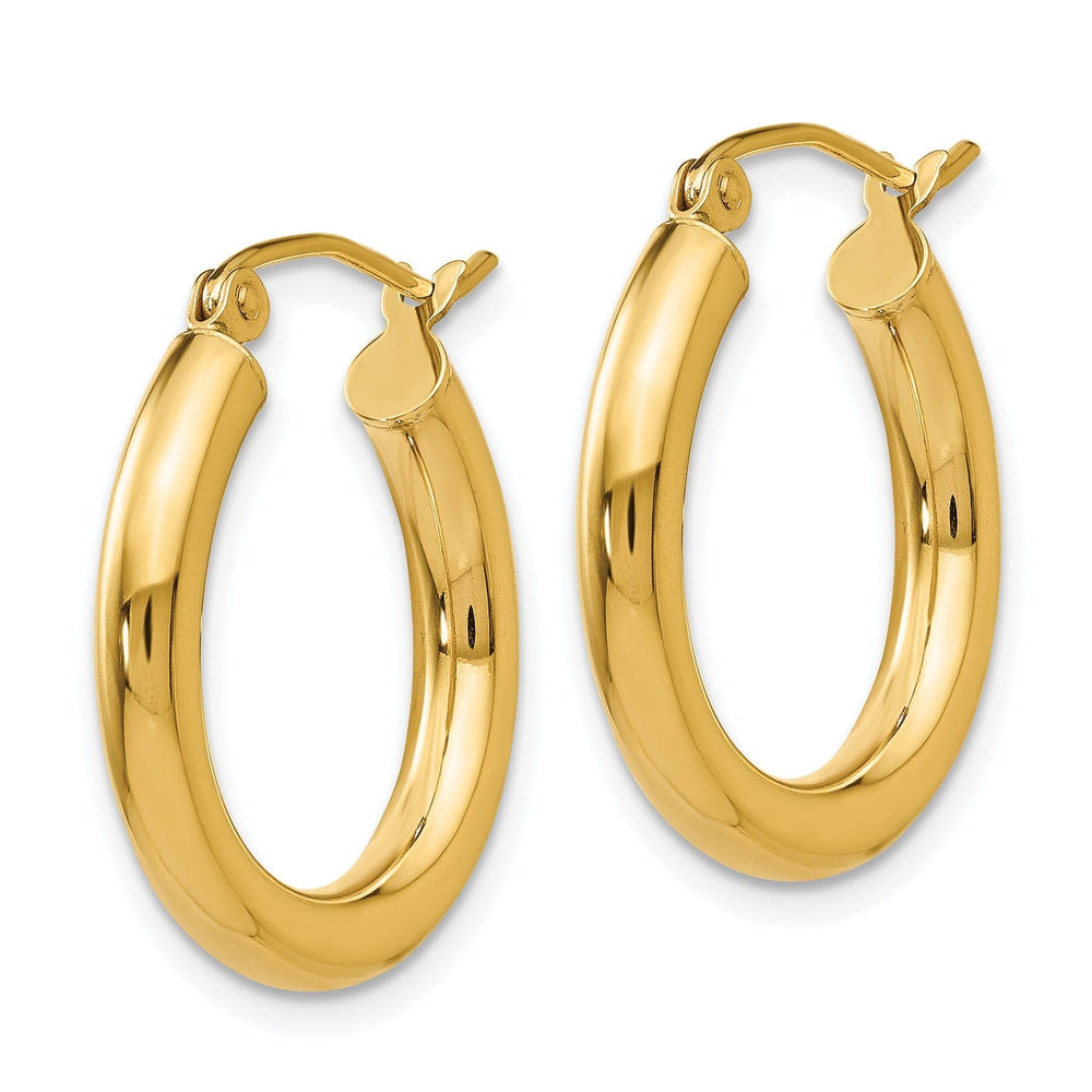 Lovely Rita's Earrings 14k Yellow Gold 3MM Light Tube Hoop Earrings