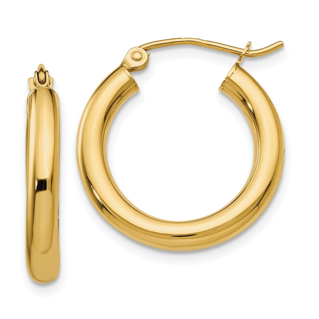 Lovely Rita's Earrings 14k Yellow Gold 3MM Light Tube Hoop Earrings