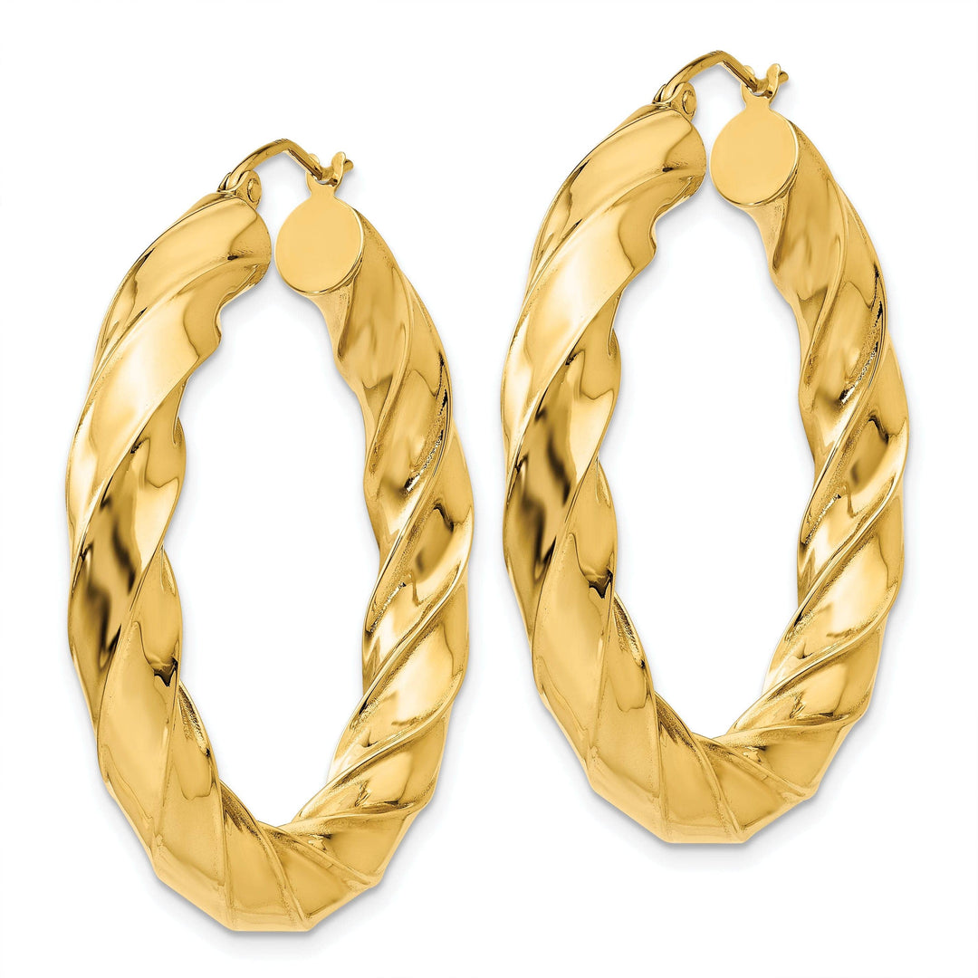 Lovely Rita's Earrings 14k Yellow Gold 4.25MM Twisted Hoop Earrings