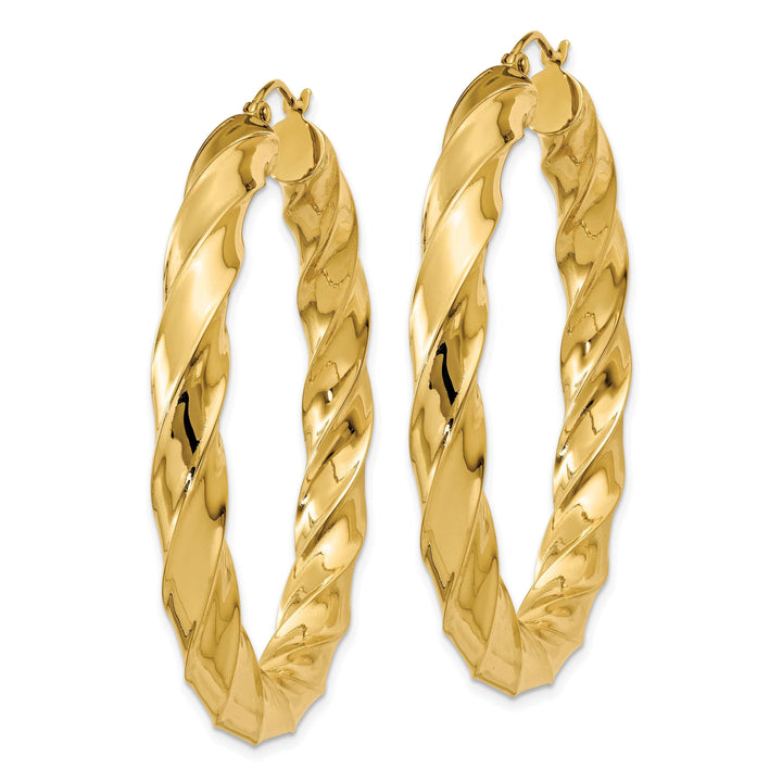 Lovely Rita's Earrings 14k Yellow Gold 4.25MM Twisted Hoop Earrings