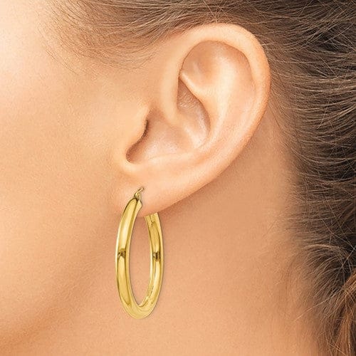 Lovely Rita's Earrings 14k Yellow Gold 4MM Lightweight Round Earrings