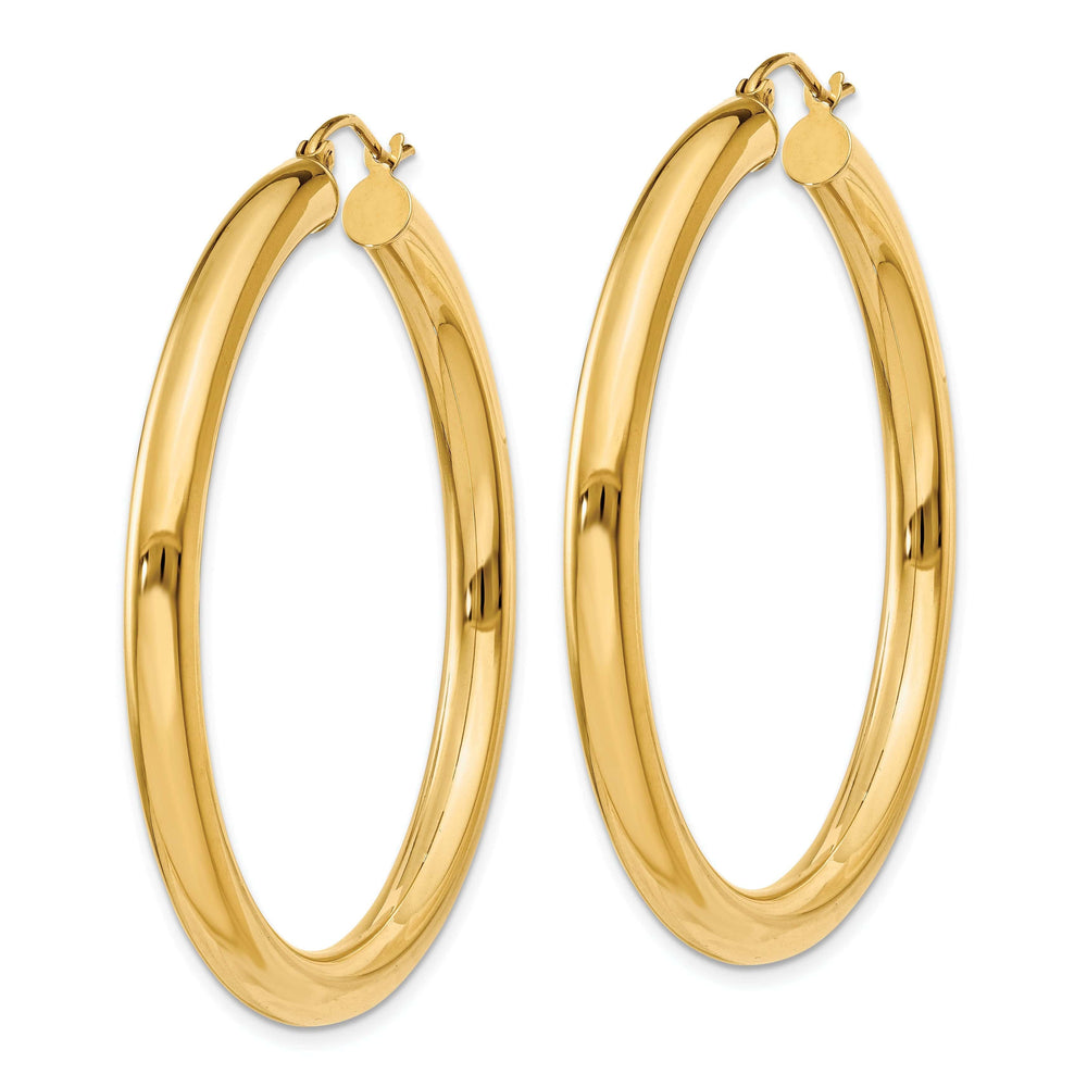 Lovely Rita's Earrings 14k Yellow Gold 4MM x 45MM Tube Hoop Earrings