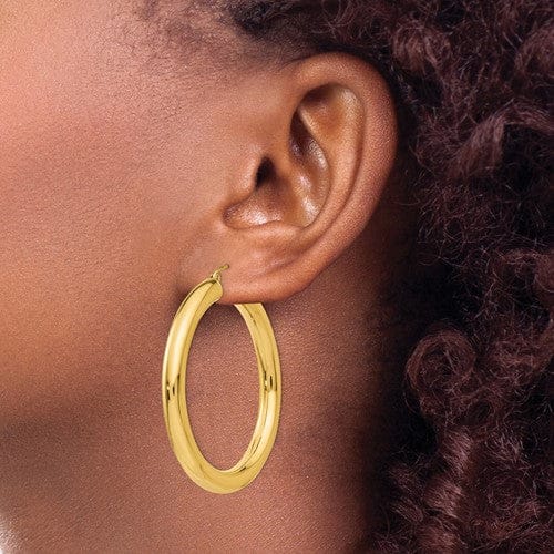 Lovely Rita's Earrings 14k Yellow Gold 5MM Lightweight Hoop Earrings