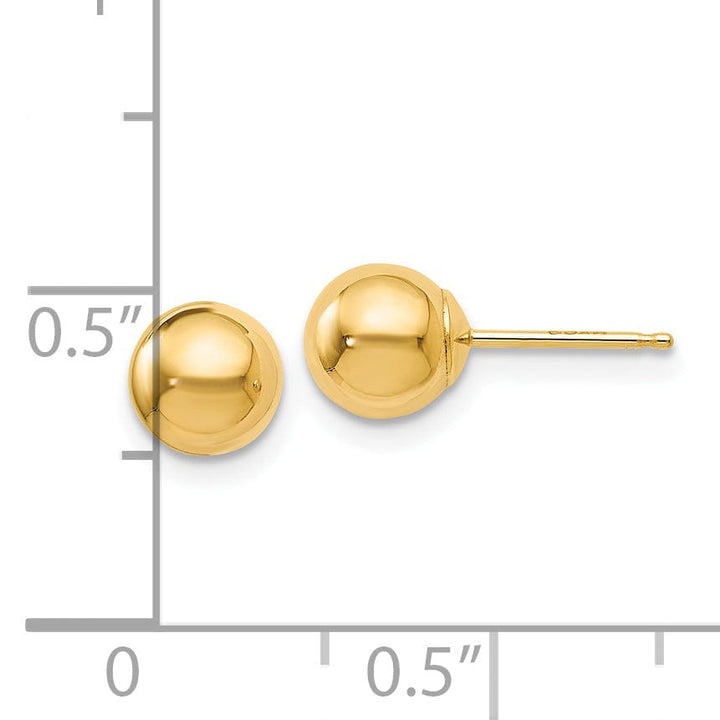 Lovely Rita's Earrings 14k Yellow Gold 6mm Ball Post Earrings