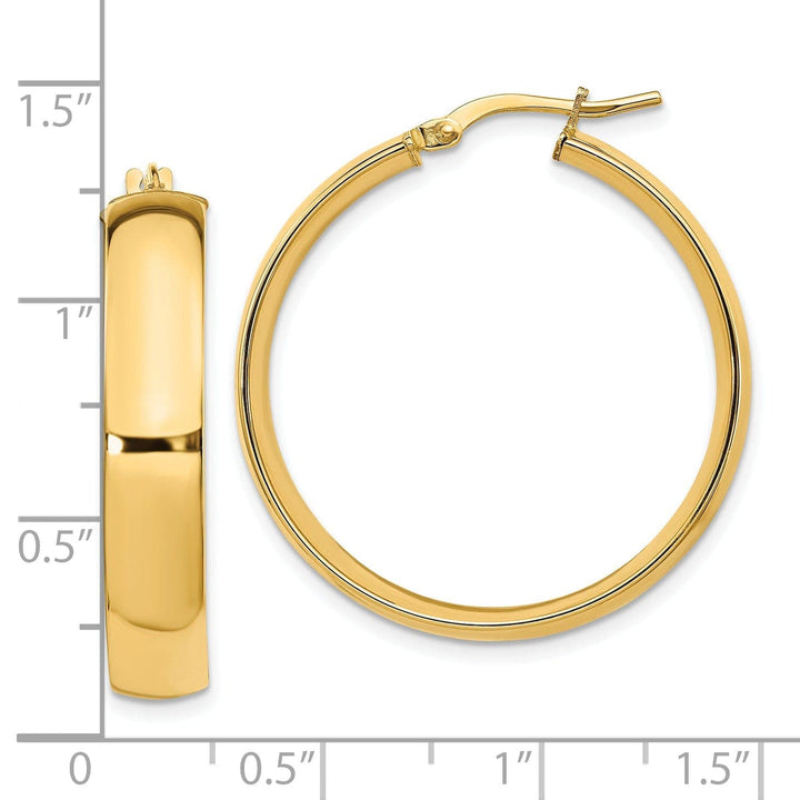 Lovely Rita's Earrings 14k Yellow Gold 6mm High Polished Hoop Earrings