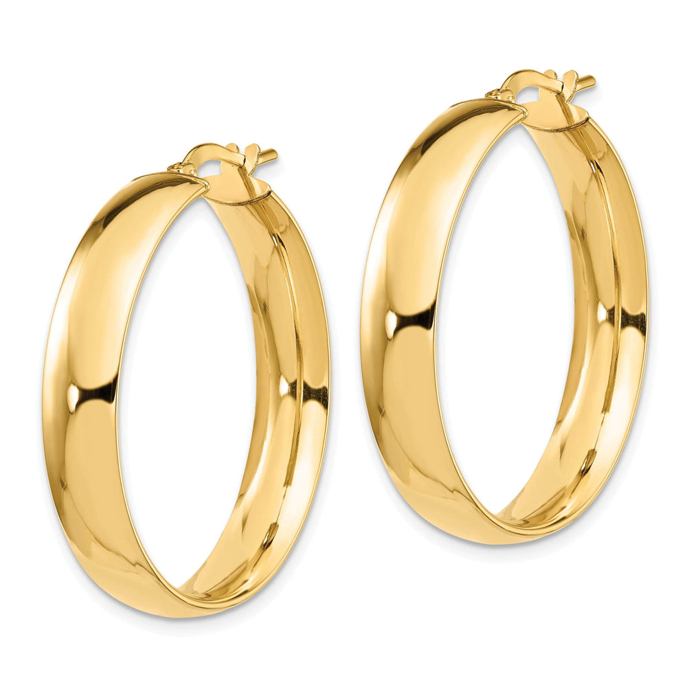 Lovely Rita's Earrings 14k Yellow Gold 6mm High Polished Hoop Earrings
