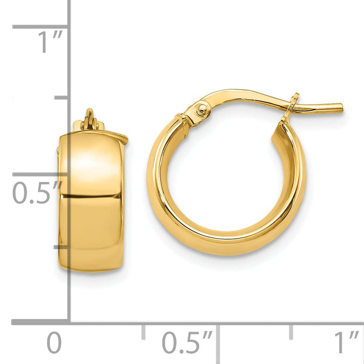 Lovely Rita's Earrings 14k Yellow Gold 6mm High Polished Hoop Earrings
