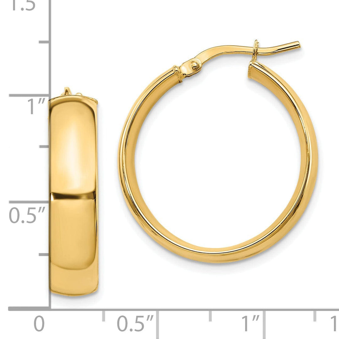 Lovely Rita's Earrings 14k Yellow Gold 6mm High Polished Hoop Earrings