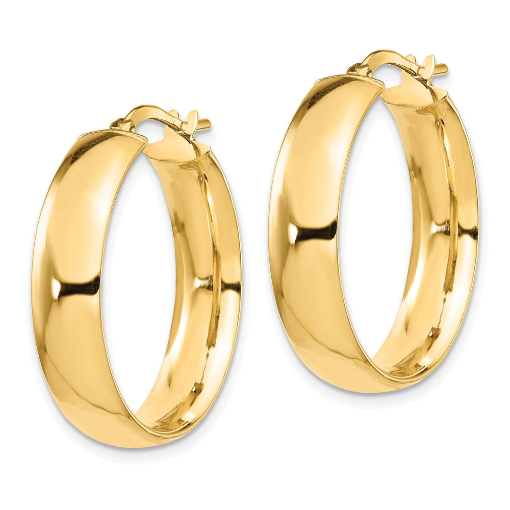 Lovely Rita's Earrings 14k Yellow Gold 6mm High Polished Hoop Earrings