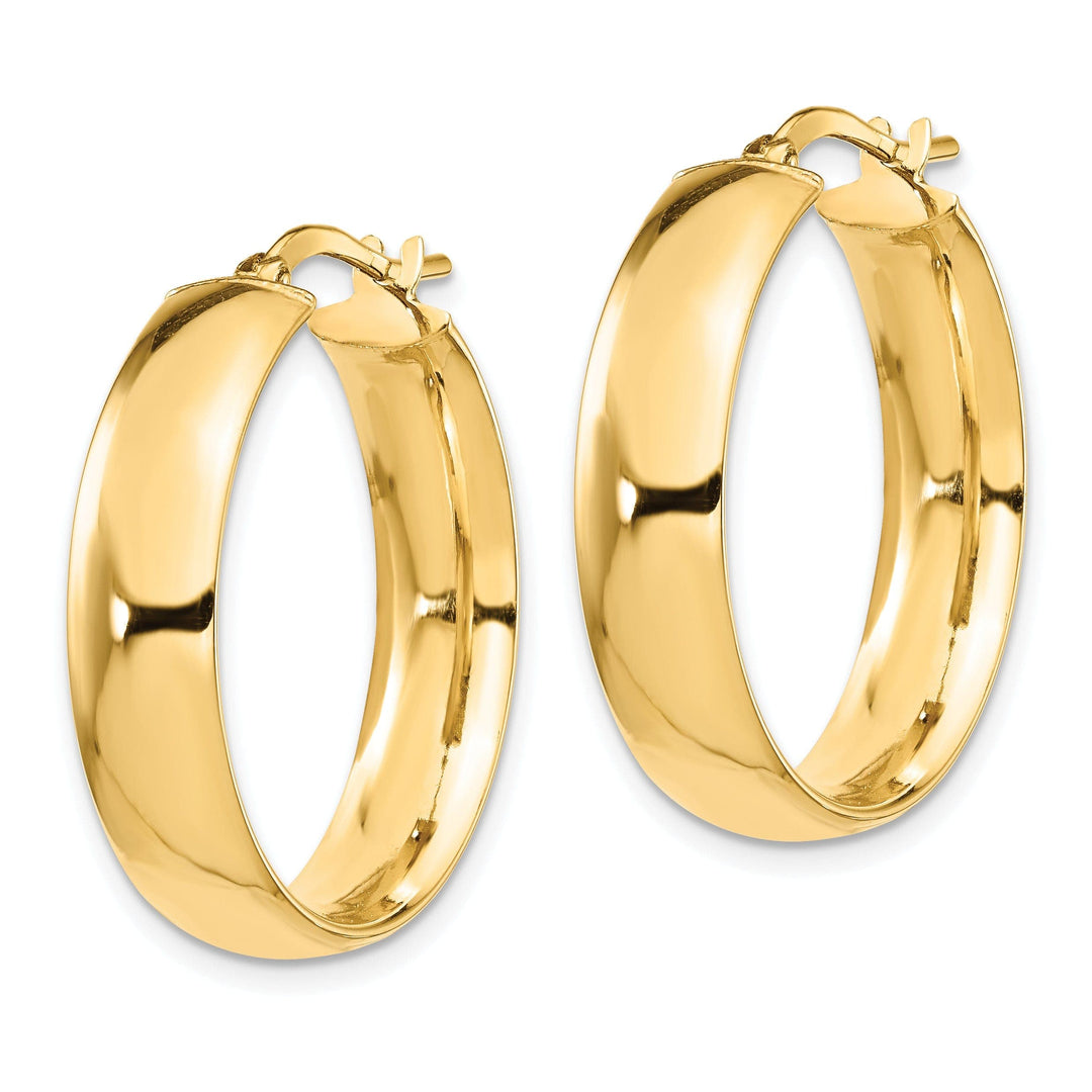 Lovely Rita's Earrings 14k Yellow Gold 6mm High Polished Hoop Earrings