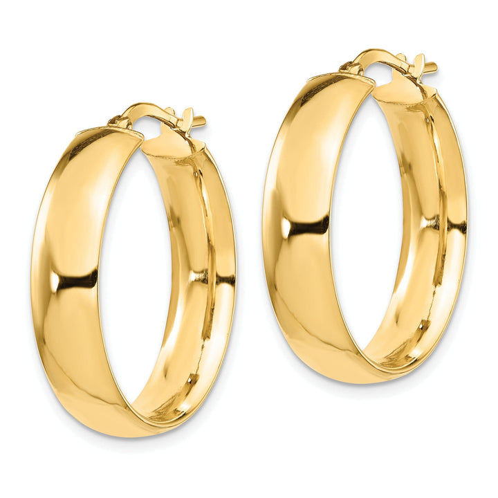 Lovely Rita's Earrings 14k Yellow Gold 6mm High Polished Hoop Earrings