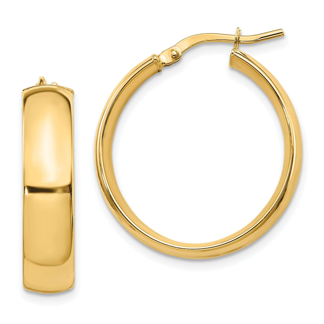 Lovely Rita's Earrings 14k Yellow Gold 6mm High Polished Hoop Earrings