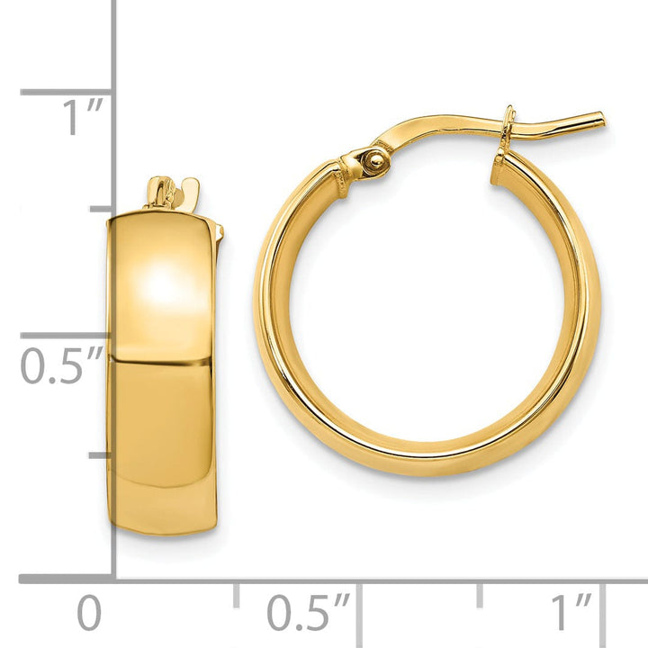 Lovely Rita's Earrings 14k Yellow Gold 6mm High Polished Hoop Earrings