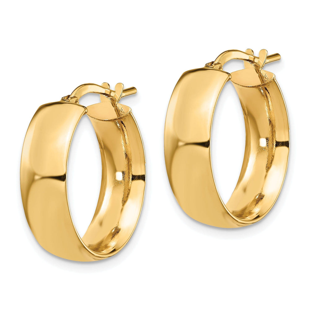 Lovely Rita's Earrings 14k Yellow Gold 6mm High Polished Hoop Earrings