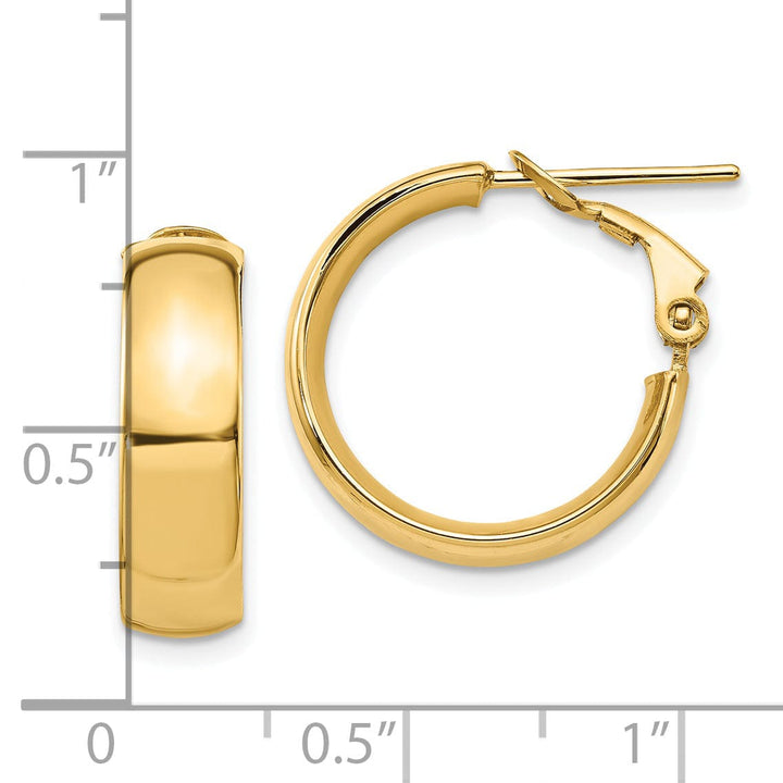 Lovely Rita's Earrings 14k Yellow Gold 6mm Omega Back Hoop Earrings