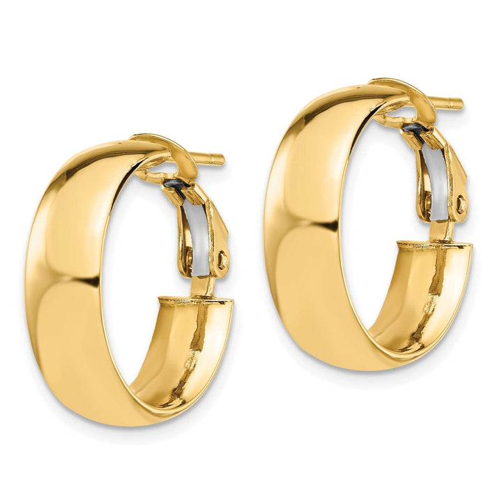 Lovely Rita's Earrings 14k Yellow Gold 6mm Omega Back Hoop Earrings