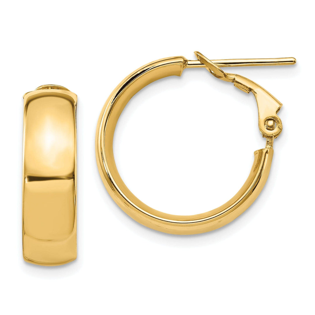 Lovely Rita's Earrings 14k Yellow Gold 6mm Omega Back Hoop Earrings