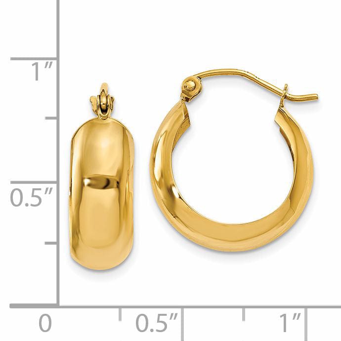 Lovely Rita's Earrings 14k Yellow Gold 7MM Wide Hoop Earrings