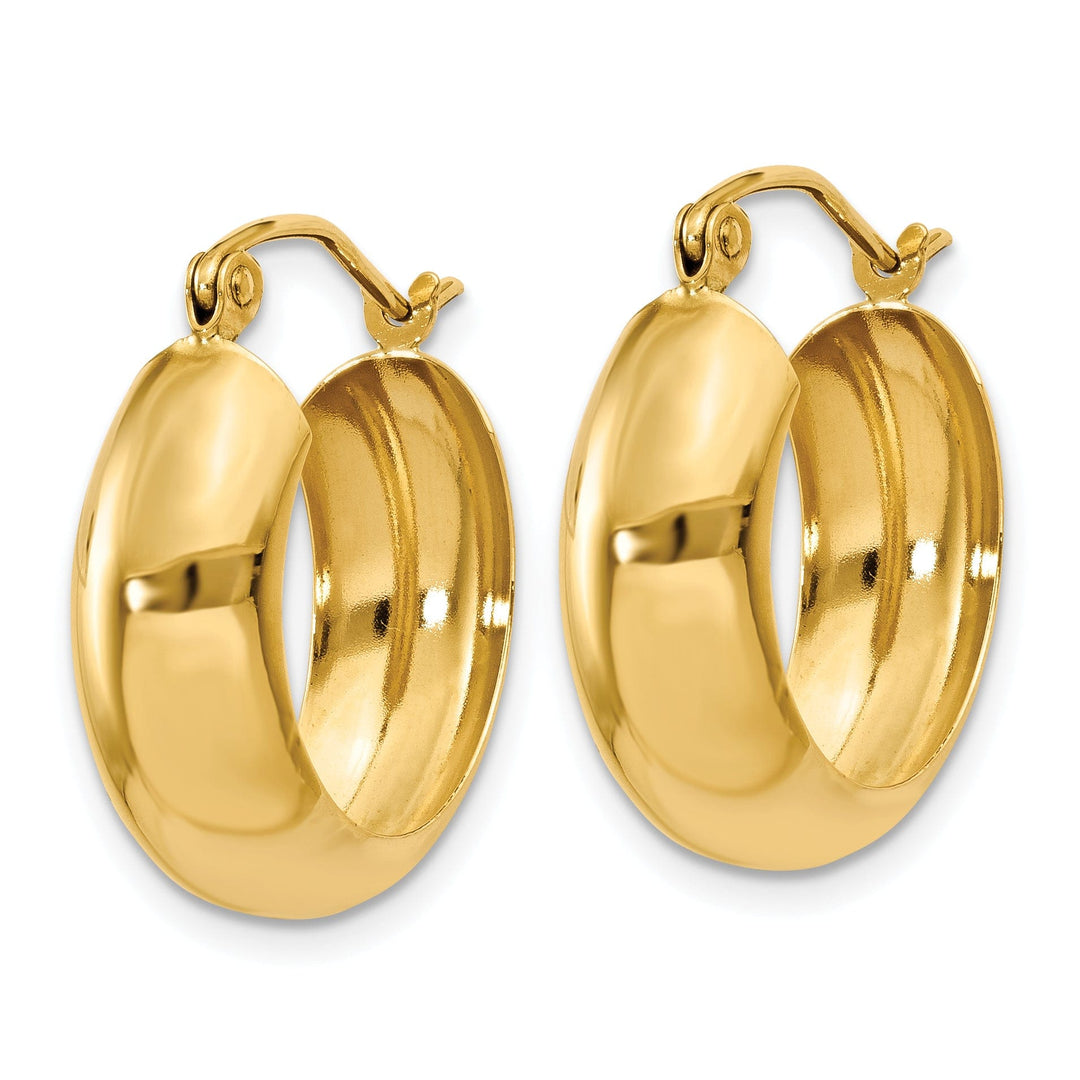 Lovely Rita's Earrings 14k Yellow Gold 7MM Wide Hoop Earrings