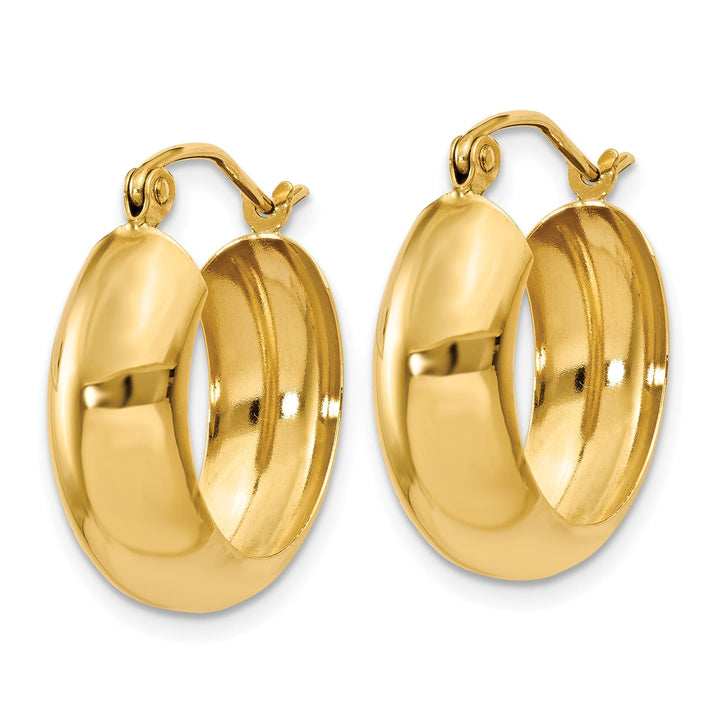 Lovely Rita's Earrings 14k Yellow Gold 7MM Wide Hoop Earrings