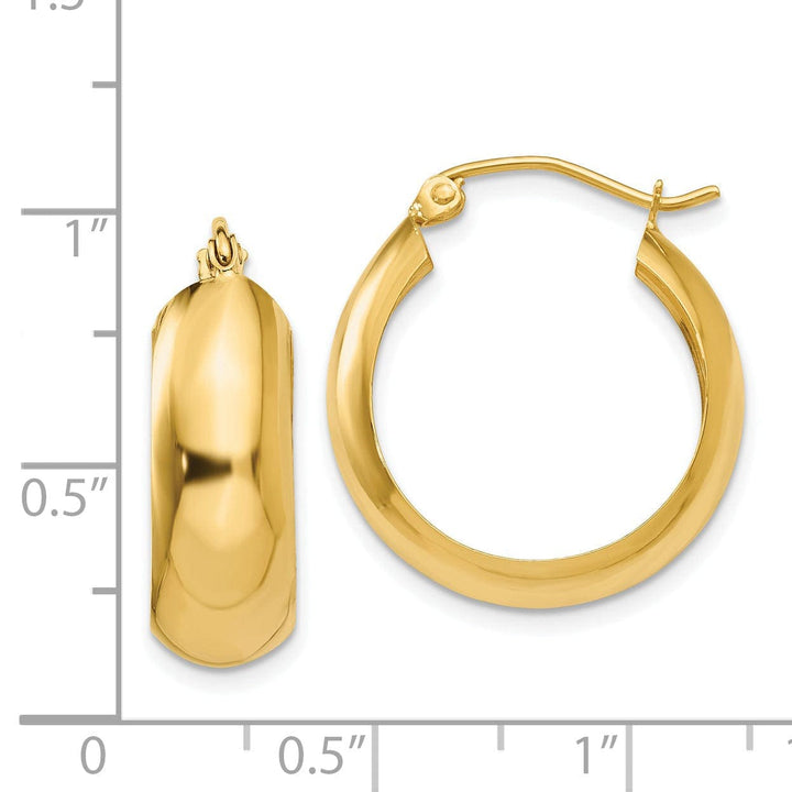 Lovely Rita's Earrings 14k Yellow Gold 7MM Wide Hoop Earrings