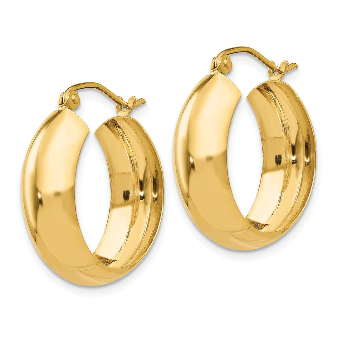 Lovely Rita's Earrings 14k Yellow Gold 7MM Wide Hoop Earrings