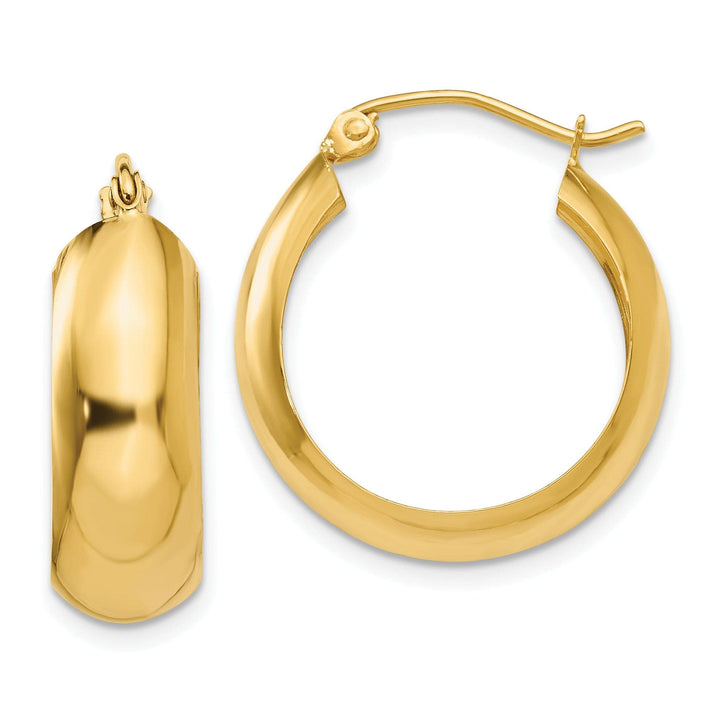 Lovely Rita's Earrings 14k Yellow Gold 7MM Wide Hoop Earrings