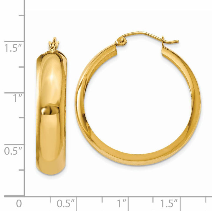Lovely Rita's Earrings 14k Yellow Gold 7MM Wide Hoop Earrings