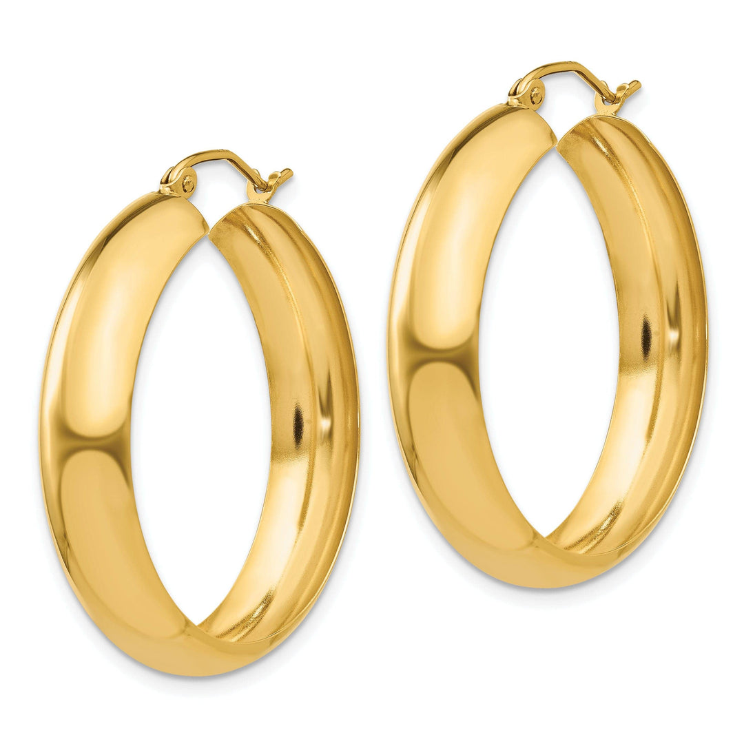 Lovely Rita's Earrings 14k Yellow Gold 7MM Wide Hoop Earrings