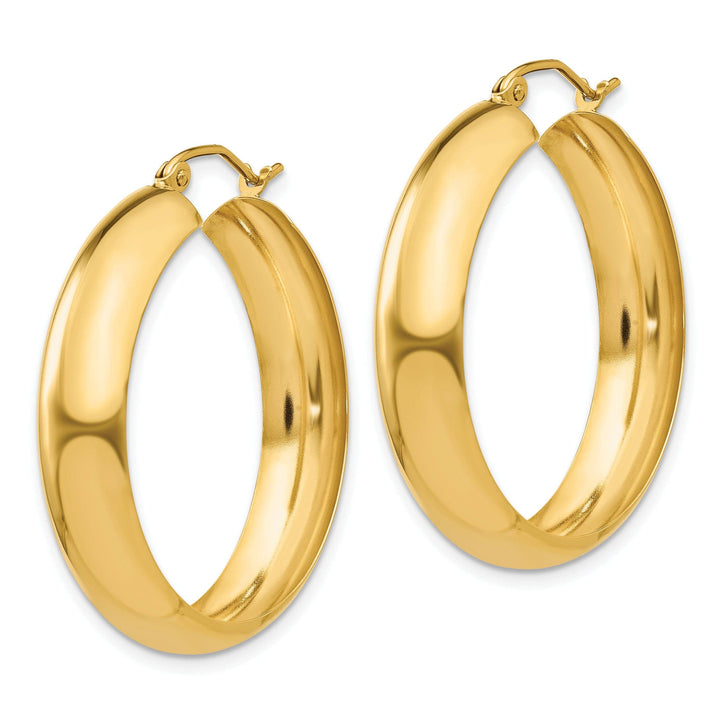 Lovely Rita's Earrings 14k Yellow Gold 7MM Wide Hoop Earrings