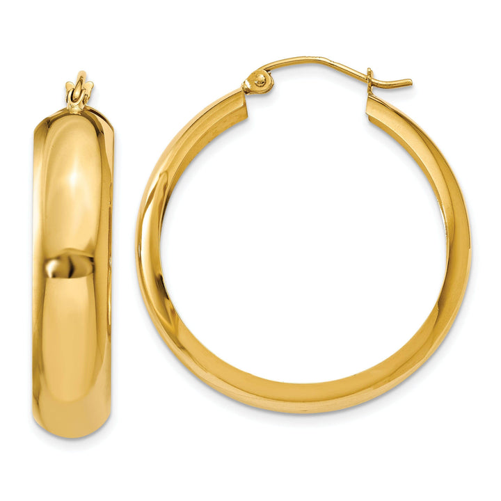 Lovely Rita's Earrings 14k Yellow Gold 7MM Wide Hoop Earrings