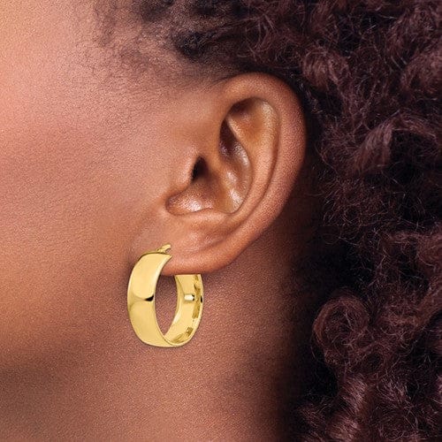 Lovely Rita's Earrings 14k Yellow Gold 8mm High Polished Hoop Earrings