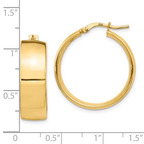 Lovely Rita's Earrings 14k Yellow Gold 8mm High Polished Hoop Earrings