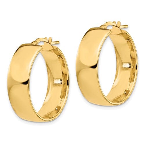 Lovely Rita's Earrings 14k Yellow Gold 8mm High Polished Hoop Earrings