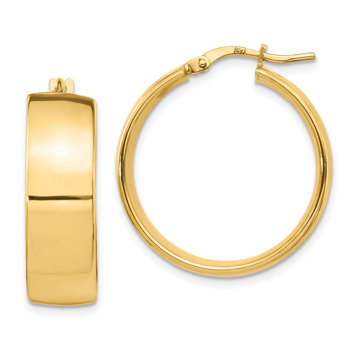 Lovely Rita's Earrings 14k Yellow Gold 8mm High Polished Hoop Earrings