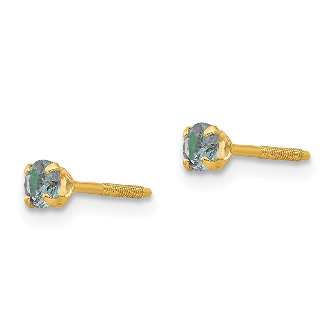 Lovely Rita's Earrings 14k Yellow Gold Alexandrite Birthstone Earrings