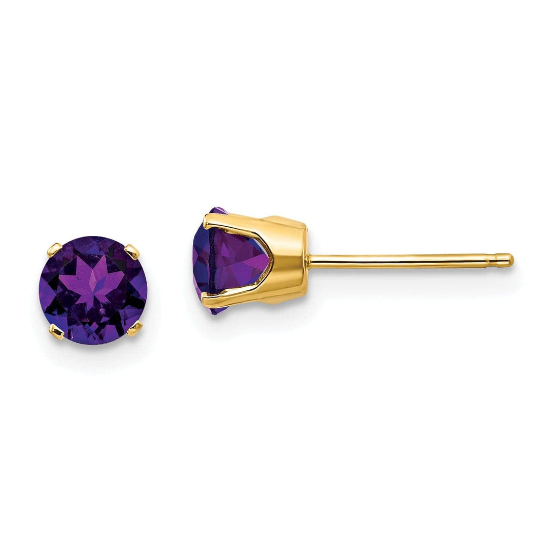 Lovely Rita's Earrings 14k Yellow Gold Amethyst Birthstone Earrings
