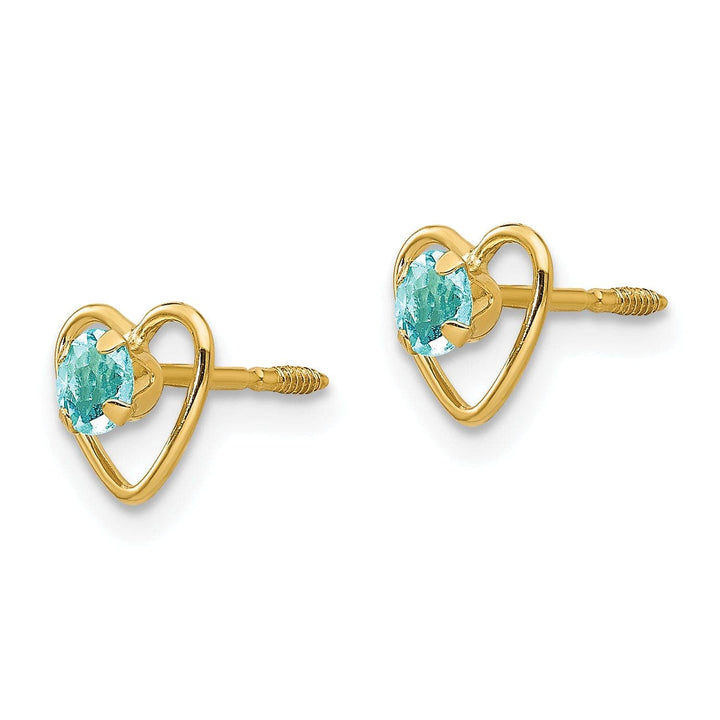 Lovely Rita's Earrings 14k Yellow Gold Aquamarine Birthstone Earrings