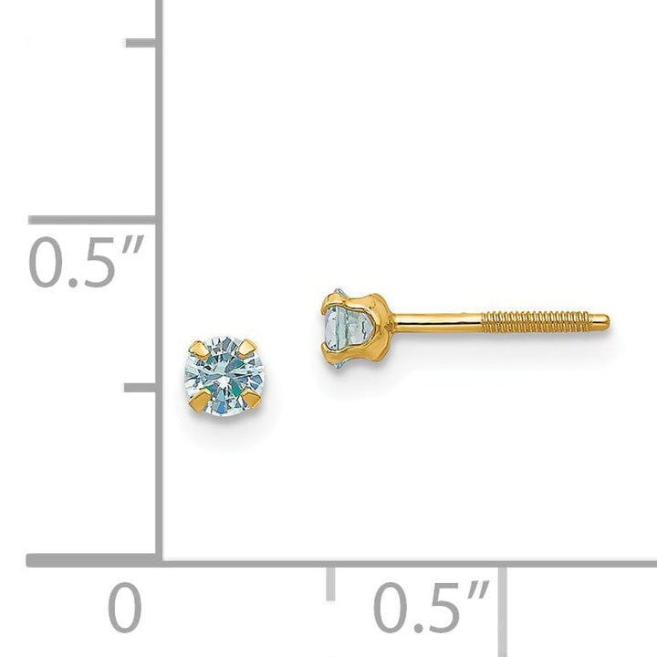 Lovely Rita's Earrings 14k Yellow Gold Aquamarine Birthstone Earrings