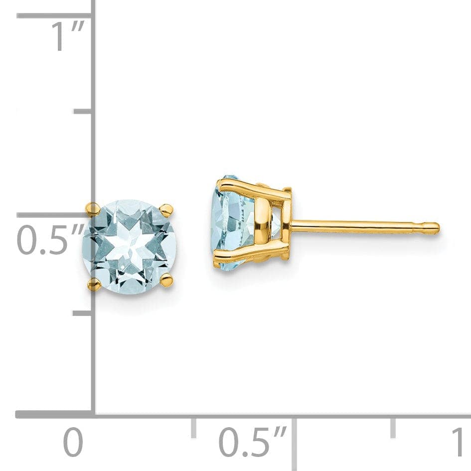 Lovely Rita's Earrings 14k Yellow Gold Aquamarine Earrings