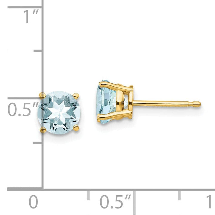 Lovely Rita's Earrings 14k Yellow Gold Aquamarine Earrings