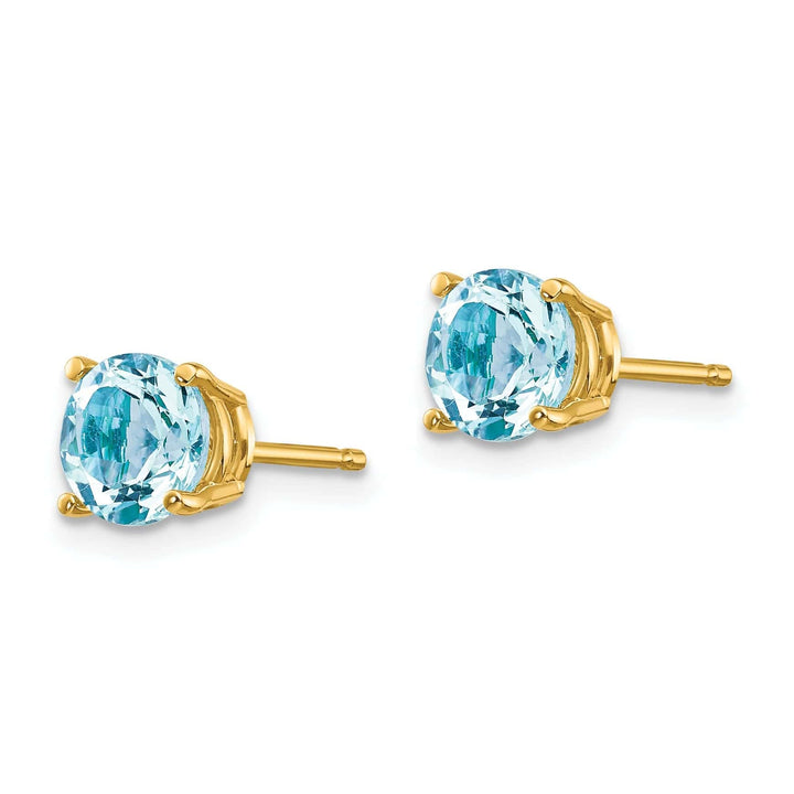 Lovely Rita's Earrings 14k Yellow Gold Aquamarine Earrings