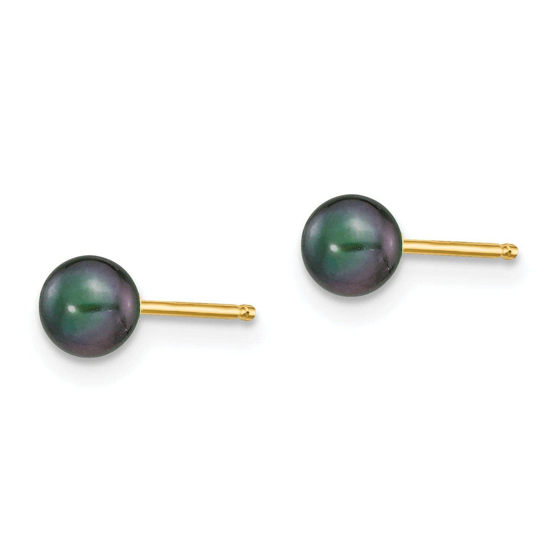 Lovely Rita's Earrings 14k Yellow Gold Black Cultured Pearl Earrings
